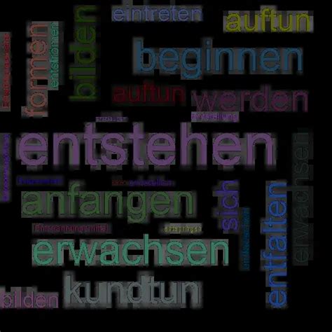 entsteht synonym|anderes wort für sich entstehen.